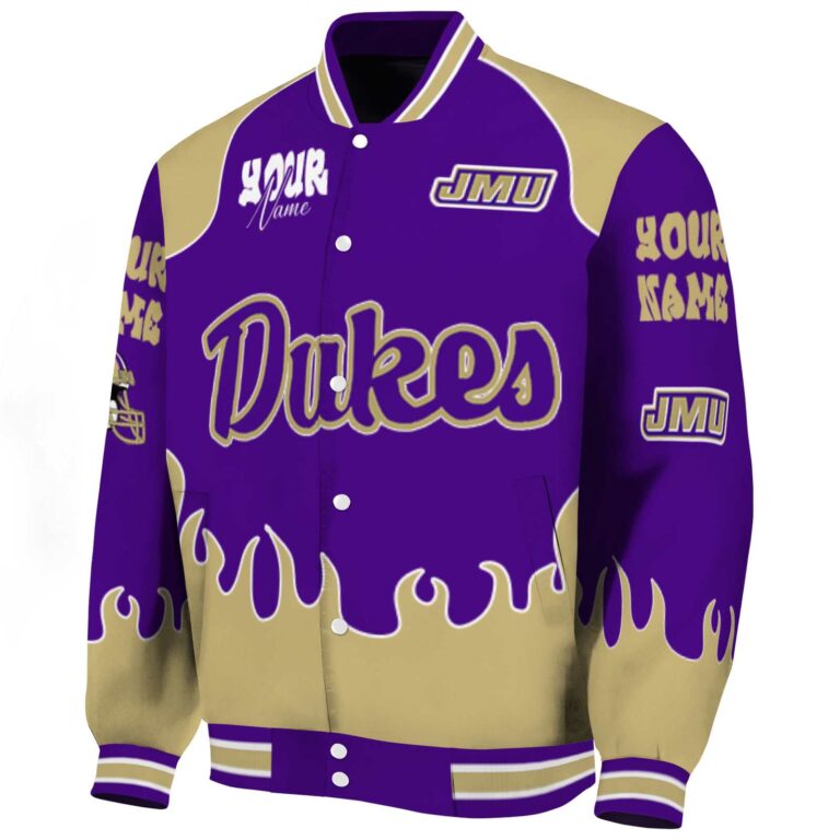 personalized james madison dukes fire graphic purple jacket best selling