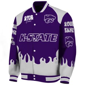 personalized kansas state wildcats fire graphic purple jacket best selling