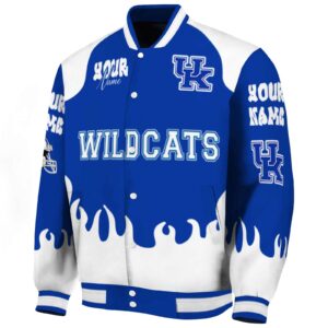 personalized kentucky wildcats fire graphic blue jacket best selling