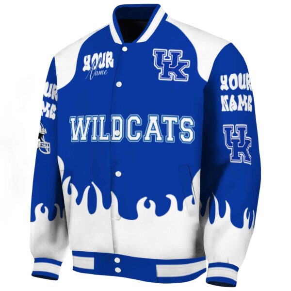 personalized kentucky wildcats fire graphic blue jacket best selling