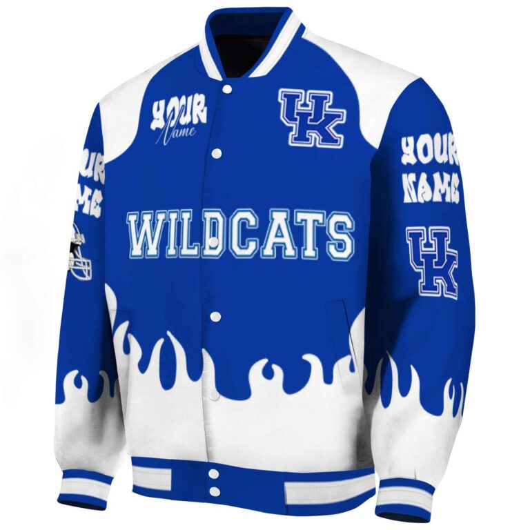 personalized kentucky wildcats fire graphic blue jacket best selling