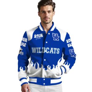 personalized kentucky wildcats fire graphic blue jacket high quality