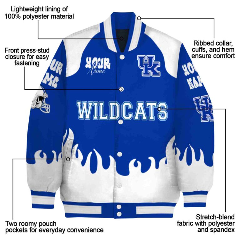 personalized kentucky wildcats fire graphic blue jacket new arrival