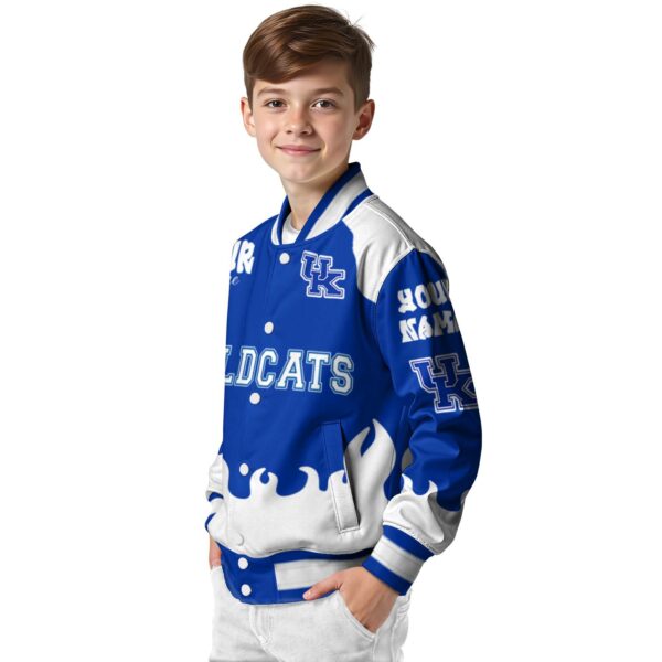 personalized kentucky wildcats fire graphic blue jacket trendy