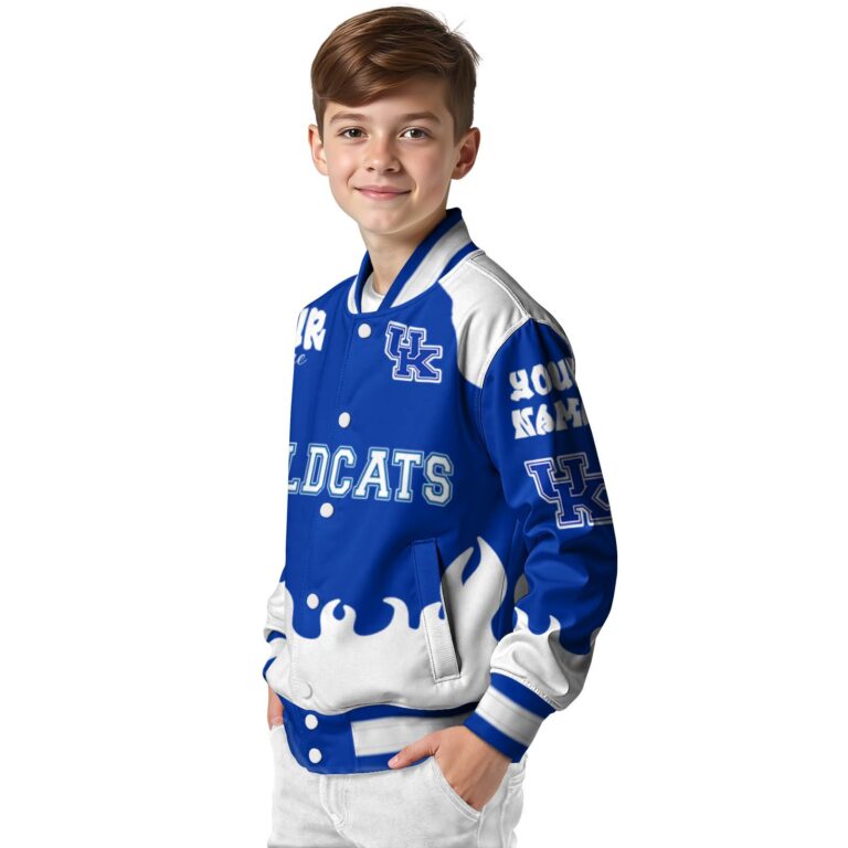 personalized kentucky wildcats fire graphic blue jacket trendy
