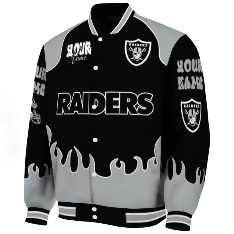 personalized las vegas raiders fire graphic black jacket best selling