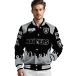 personalized las vegas raiders fire graphic black jacket best selling