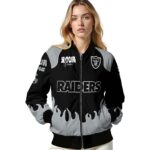 personalized las vegas raiders fire graphic black jacket best selling
