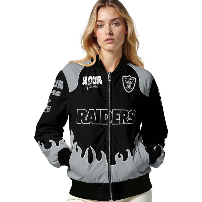 personalized las vegas raiders fire graphic black jacket latest model