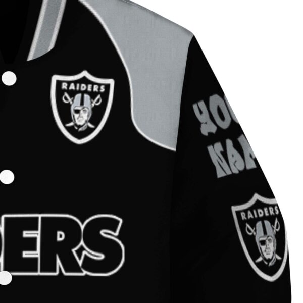 personalized las vegas raiders fire graphic black jacket premium grade