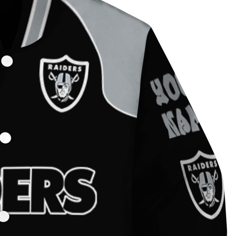 personalized las vegas raiders fire graphic black jacket premium grade