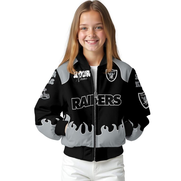 personalized las vegas raiders fire graphic black jacket top rated