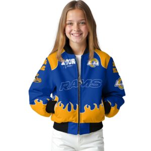 personalized los angeles rams fire graphic blue jacket top rated