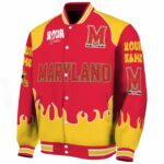 personalized maryland terrapins fire graphic red jacket best selling