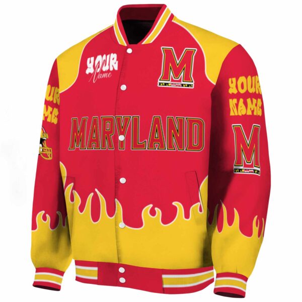personalized maryland terrapins fire graphic red jacket best selling