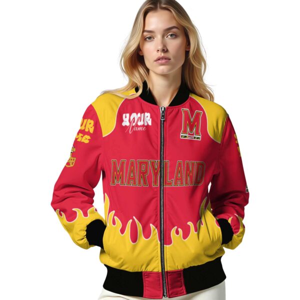 personalized maryland terrapins fire graphic red jacket latest model