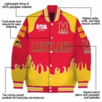 personalized maryland terrapins fire graphic red jacket best selling