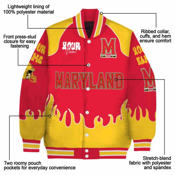 personalized maryland terrapins fire graphic red jacket new arrival