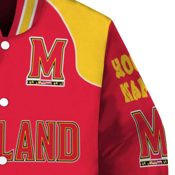 personalized maryland terrapins fire graphic red jacket premium grade