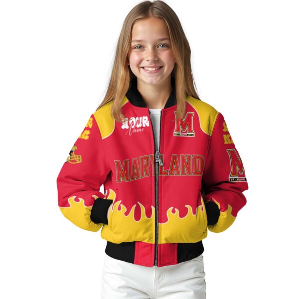 personalized maryland terrapins fire graphic red jacket top rated