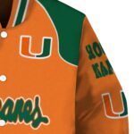 personalized miami hurricanes fire graphic orange jacket best selling