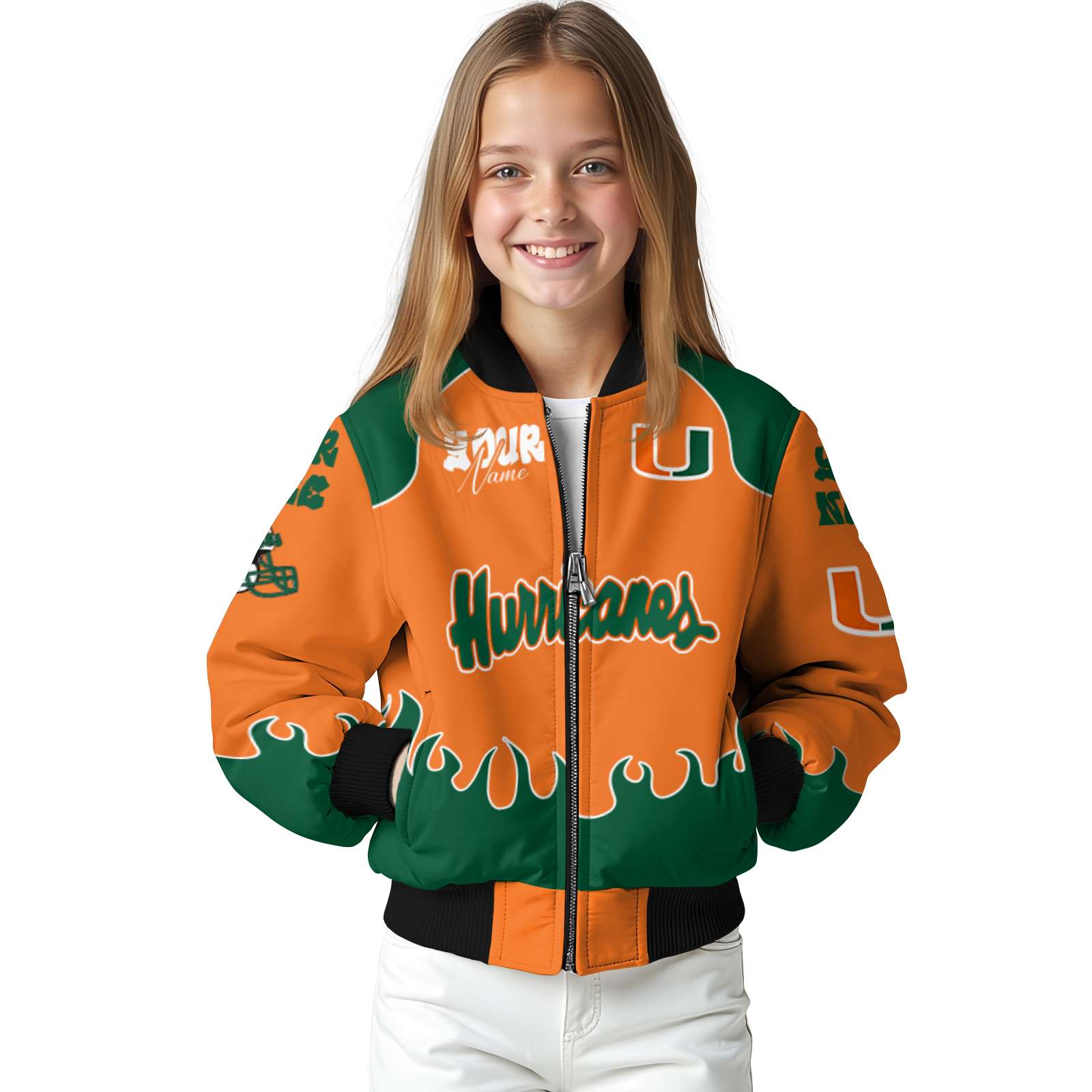 personalized miami hurricanes fire graphic orange jacket top rated personalized miami hurricanes fire graphic orange jacket top rated