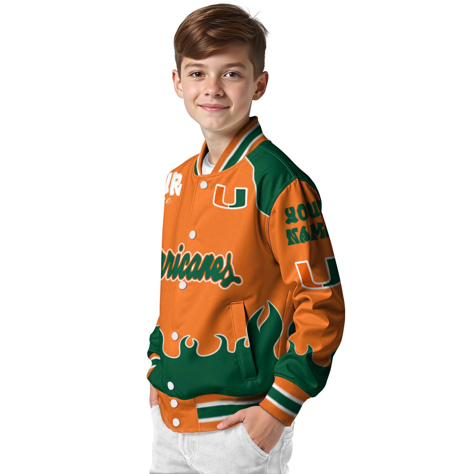 personalized miami hurricanes fire graphic orange jacket trendy personalized miami hurricanes fire graphic orange jacket trendy