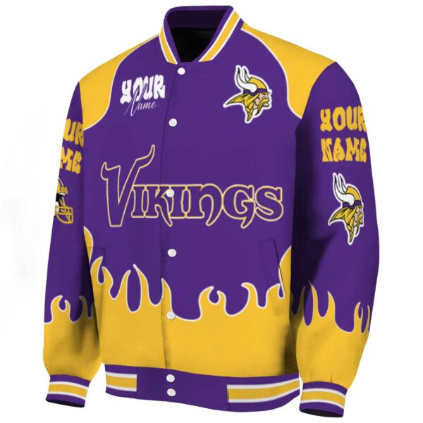 personalized minnesota vikings fire graphic purple jacket best selling
