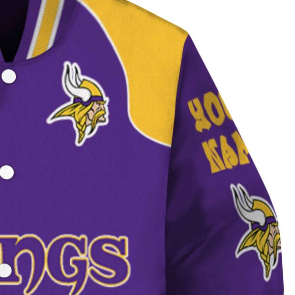 personalized minnesota vikings fire graphic purple jacket premium grade