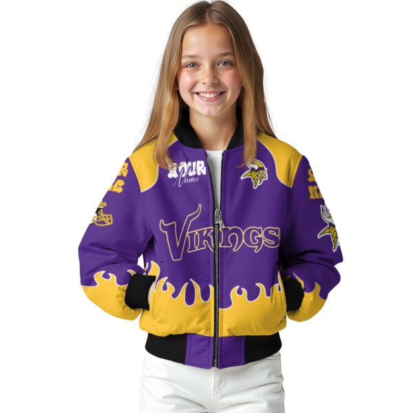 personalized minnesota vikings fire graphic purple jacket top rated
