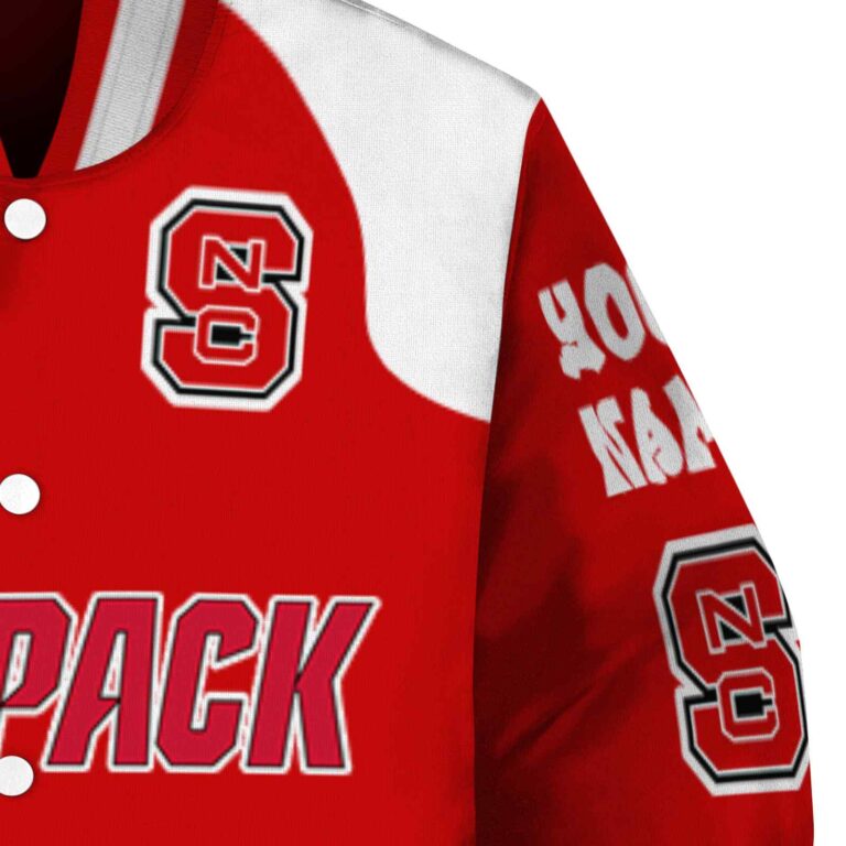 personalized nc state wolfpack fire graphic red jacket premium grade
