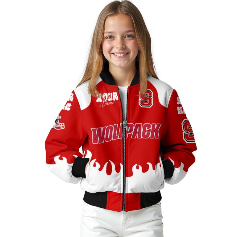 personalized nc state wolfpack fire graphic red jacket top rated