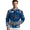 personalized nevada wolf pack fire graphic blue jacket high quality