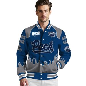 personalized nevada wolf pack fire graphic blue jacket high quality