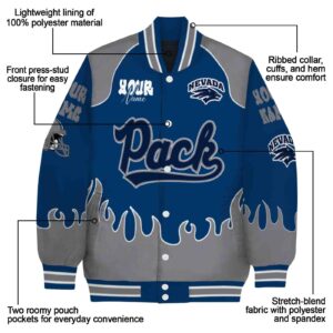 personalized nevada wolf pack fire graphic blue jacket new arrival