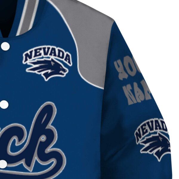 personalized nevada wolf pack fire graphic blue jacket premium grade