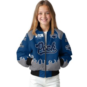 personalized nevada wolf pack fire graphic blue jacket top rated