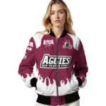 personalized new mexico state aggies fire graphic crimson jacket best selling