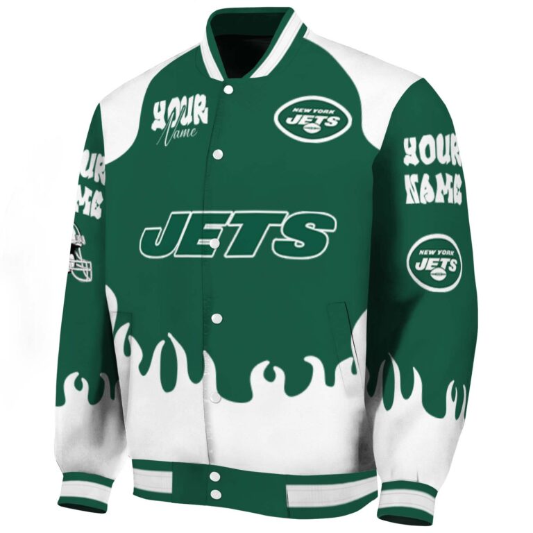personalized new york jets fire graphic green jacket best selling