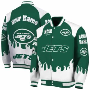 personalized new york jets fire graphic green jacket fashion forward
