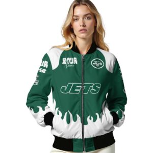 personalized new york jets fire graphic green jacket latest model