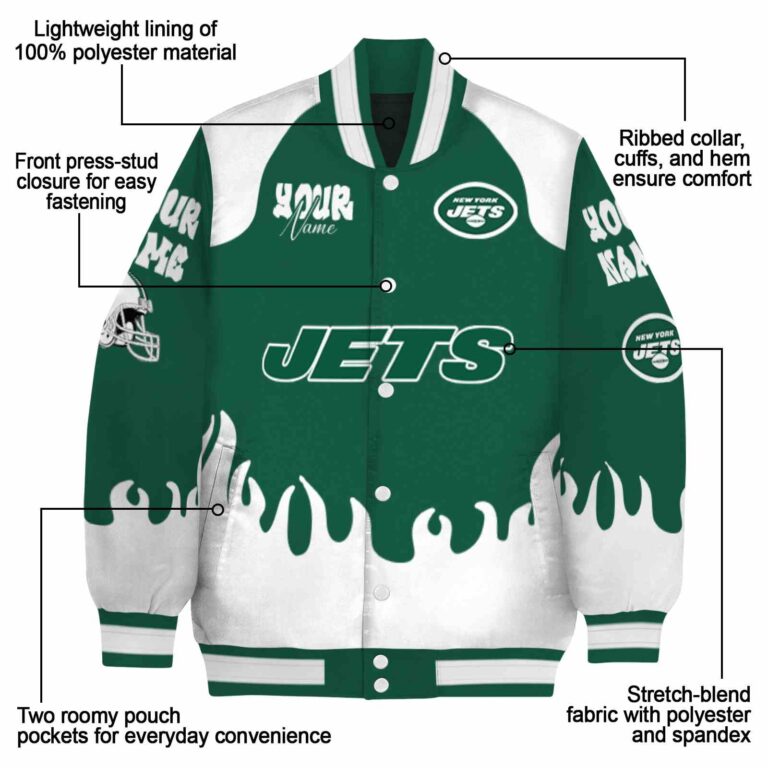 personalized new york jets fire graphic green jacket new arrival