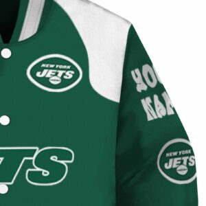 personalized new york jets fire graphic green jacket premium grade