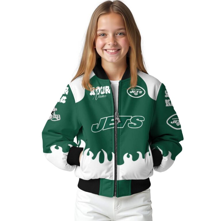 personalized new york jets fire graphic green jacket top rated