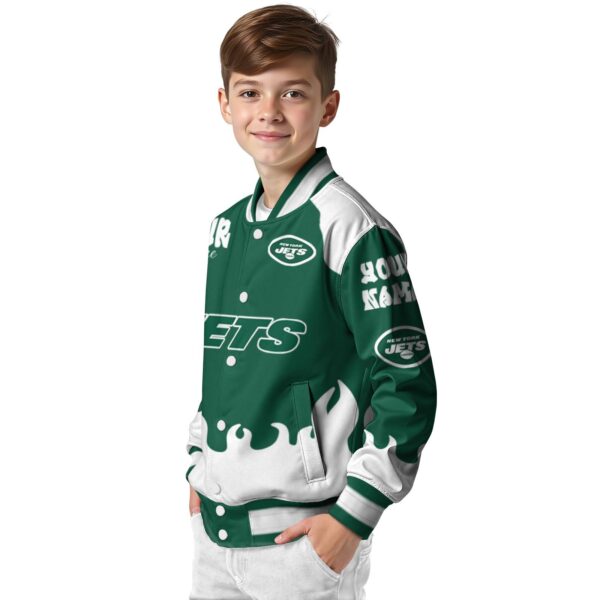 personalized new york jets fire graphic green jacket trendy