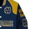 personalized notre dame fighting irish fire graphic navy jacket premium grade