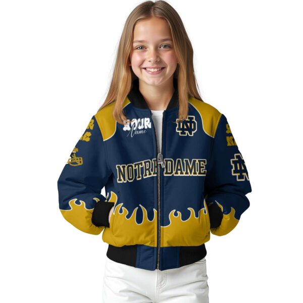 personalized notre dame fighting irish fire graphic navy jacket top rated