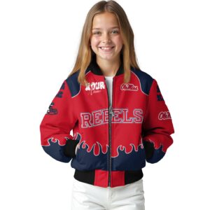 personalized ole miss rebels fire graphic red jacket top rated