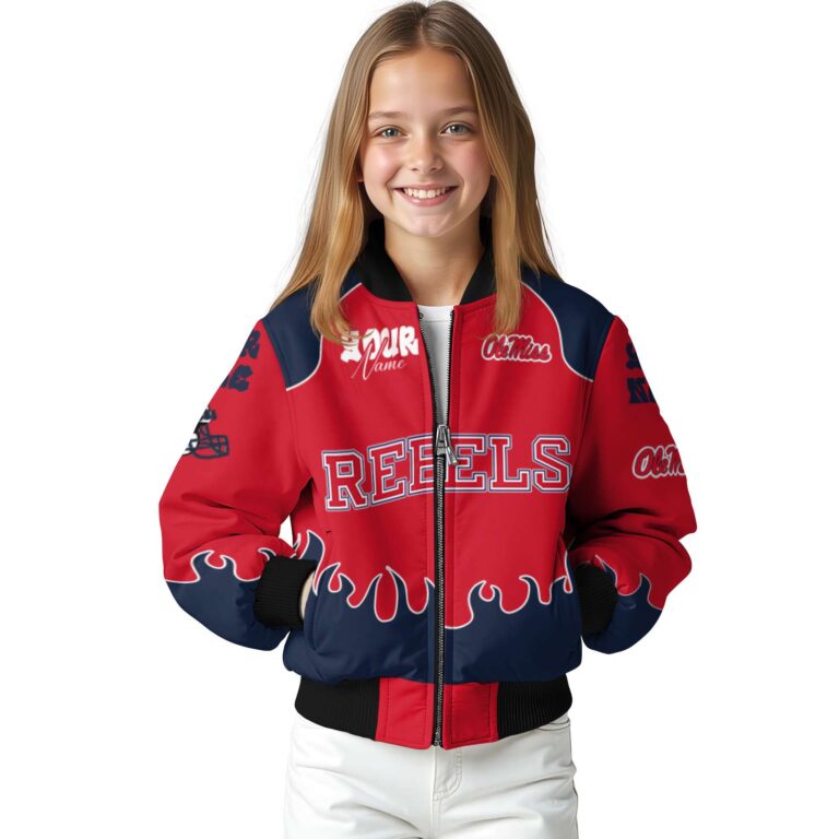personalized ole miss rebels fire graphic red jacket top rated