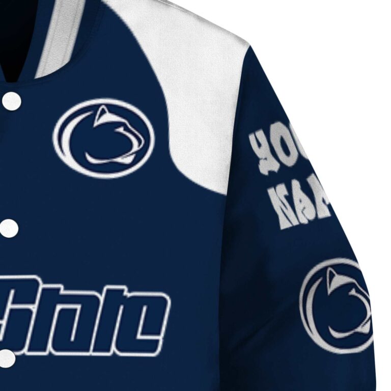 personalized penn state nittany lions fire graphic blue jacket premium grade